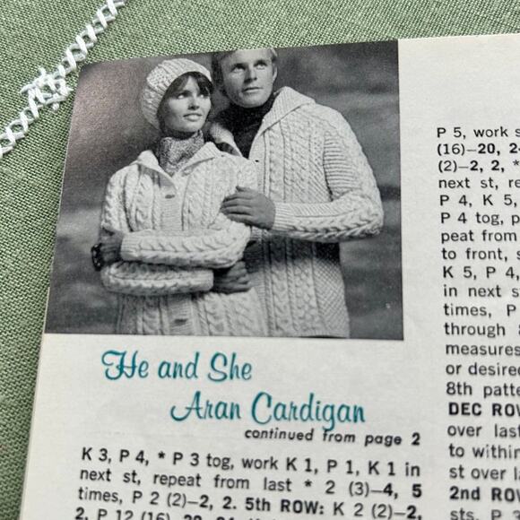 Vintage American Thread He and She Sweaters, Knitting Pattern Book - Picture 6 of 10